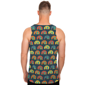 Camping Van Pattern Print Men's Tank Top