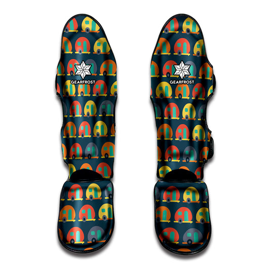 Camping Van Pattern Print Muay Thai Shin Guard