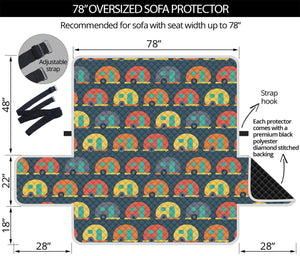 Camping Van Pattern Print Oversized Sofa Protector