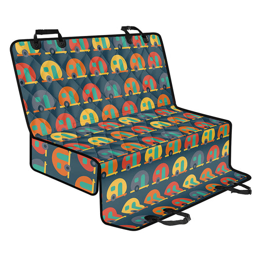 Camping Van Pattern Print Pet Car Back Seat Cover