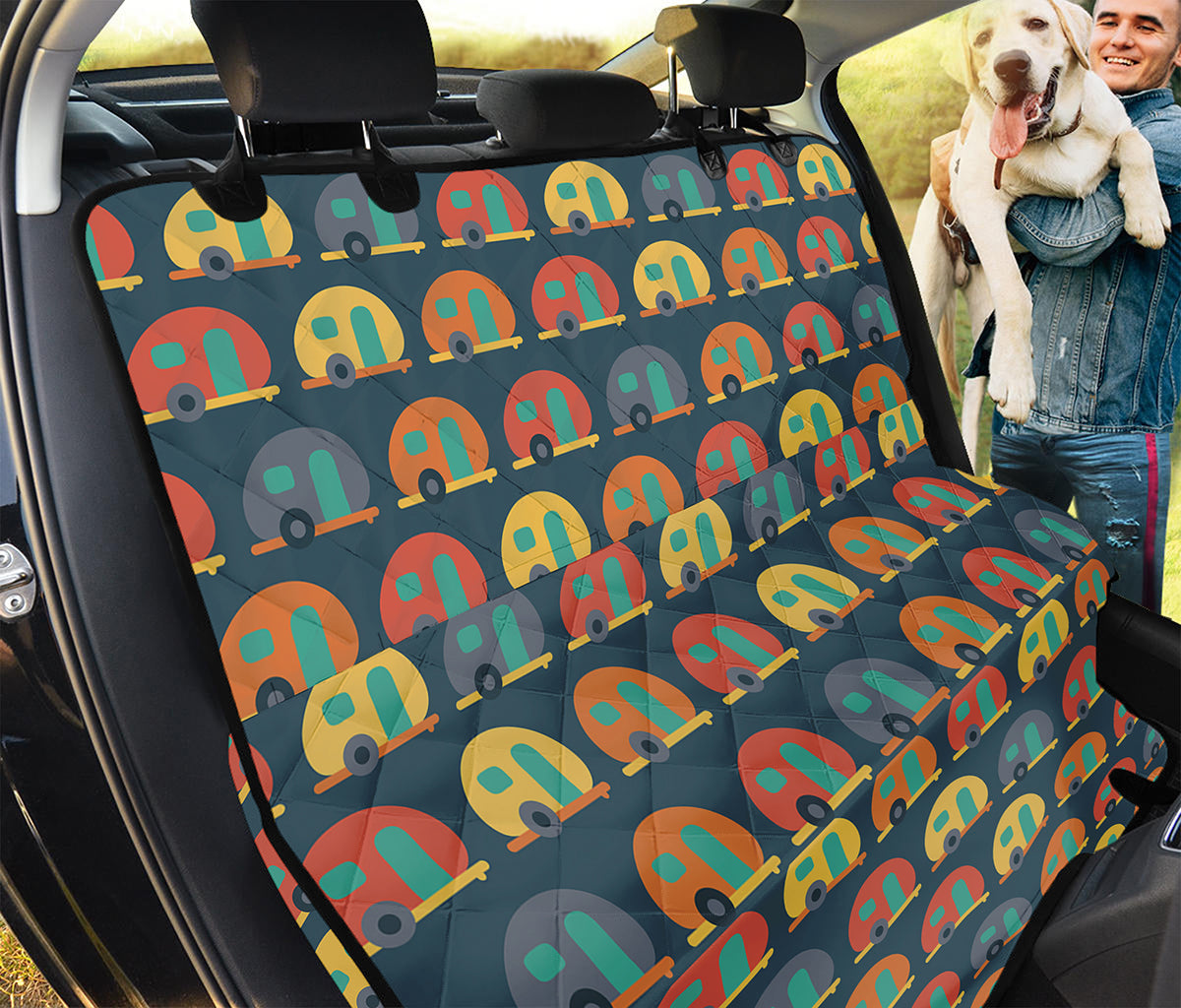 Camping Van Pattern Print Pet Car Back Seat Cover