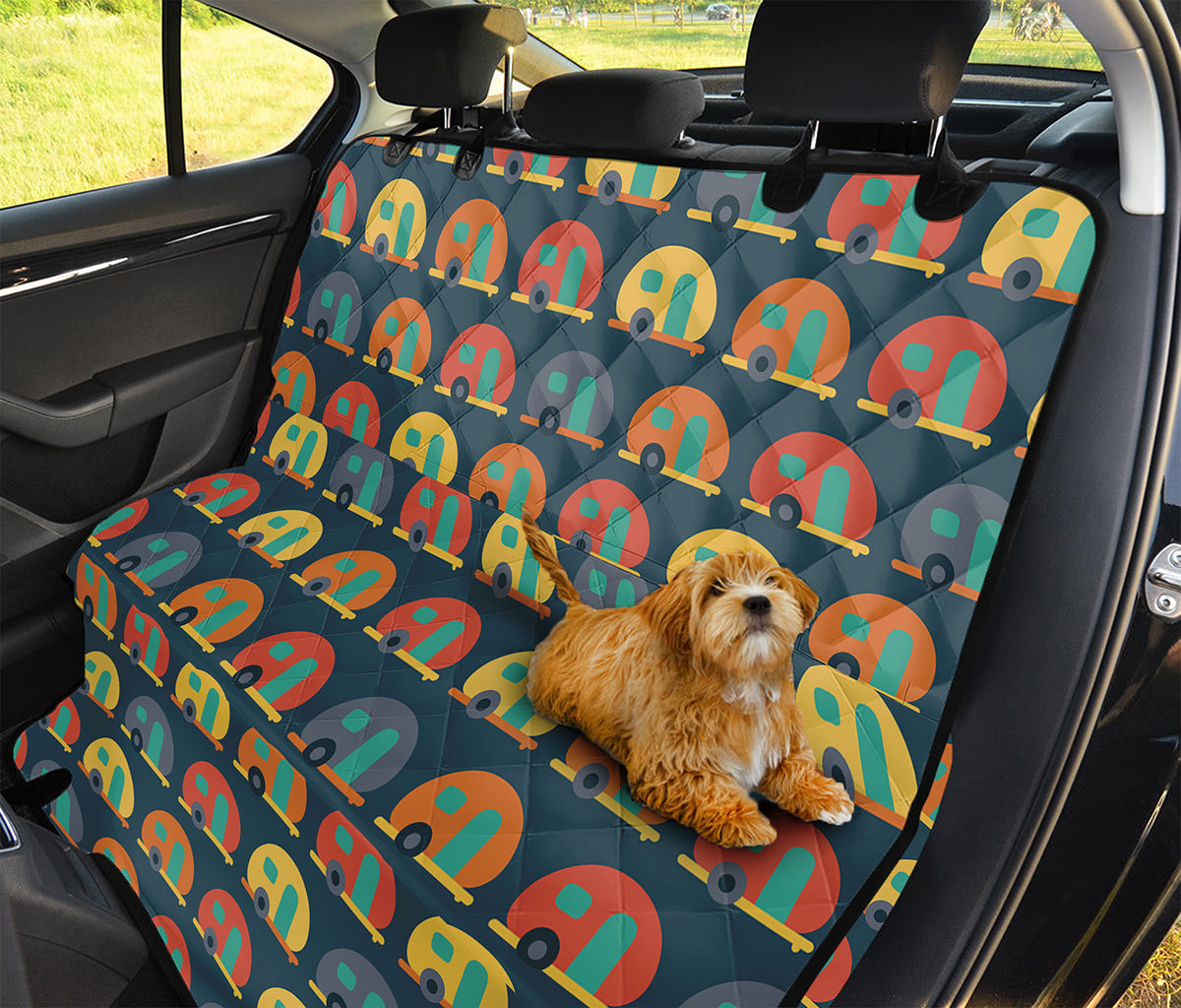 Camping Van Pattern Print Pet Car Back Seat Cover