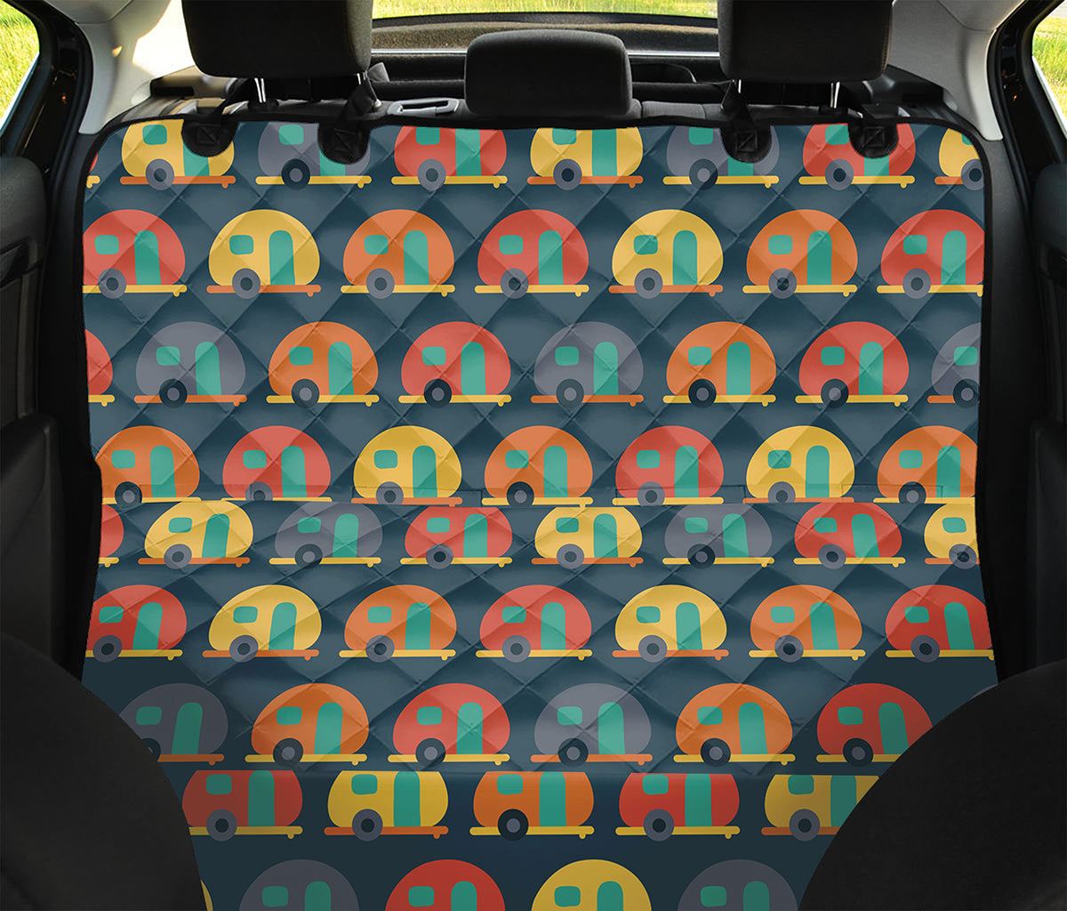 Camping Van Pattern Print Pet Car Back Seat Cover