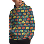 Camping Van Pattern Print Pullover Hoodie