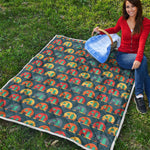 Camping Van Pattern Print Quilt