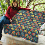 Camping Van Pattern Print Quilt