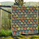 Camping Van Pattern Print Quilt