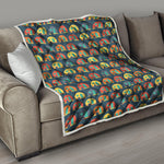 Camping Van Pattern Print Quilt