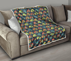 Camping Van Pattern Print Quilt