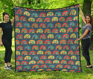 Camping Van Pattern Print Quilt