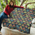 Camping Van Pattern Print Quilt