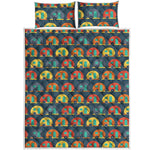 Camping Van Pattern Print Quilt Bed Set