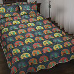 Camping Van Pattern Print Quilt Bed Set