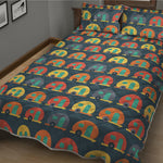 Camping Van Pattern Print Quilt Bed Set