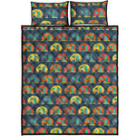 Camping Van Pattern Print Quilt Bed Set