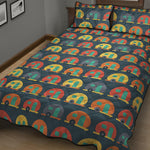 Camping Van Pattern Print Quilt Bed Set