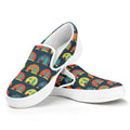 Camping Van Pattern Print White Slip On Sneakers