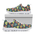 Camping Van Pattern Print White Running Shoes