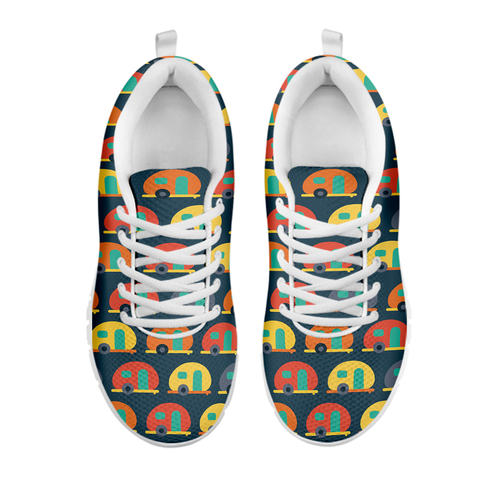 Camping Van Pattern Print White Sneakers