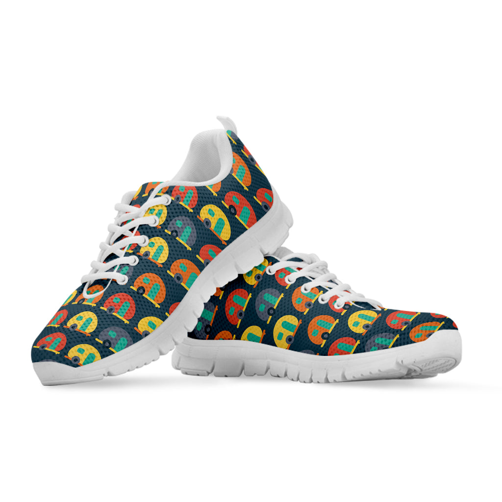 Camping Van Pattern Print White Sneakers