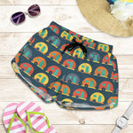 Camping Van Pattern Print Women's Shorts