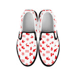Canada Country Pattern Print Black Slip On Shoes