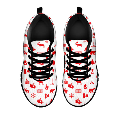 Canada Country Pattern Print Black Sneakers