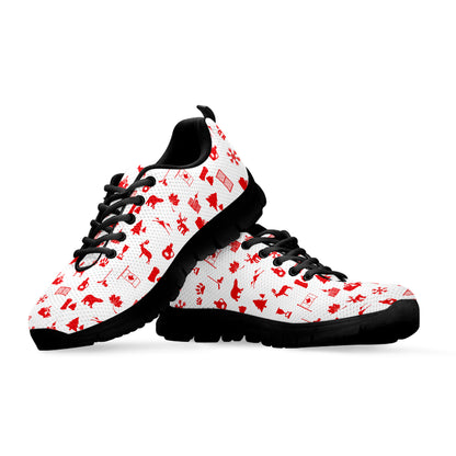 Canada Country Pattern Print Black Sneakers