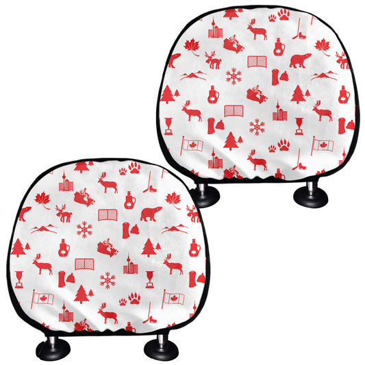 Canada Country Pattern Print Car Headrest Covers