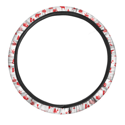 Canada Country Pattern Print Car Steering Wheel Cover