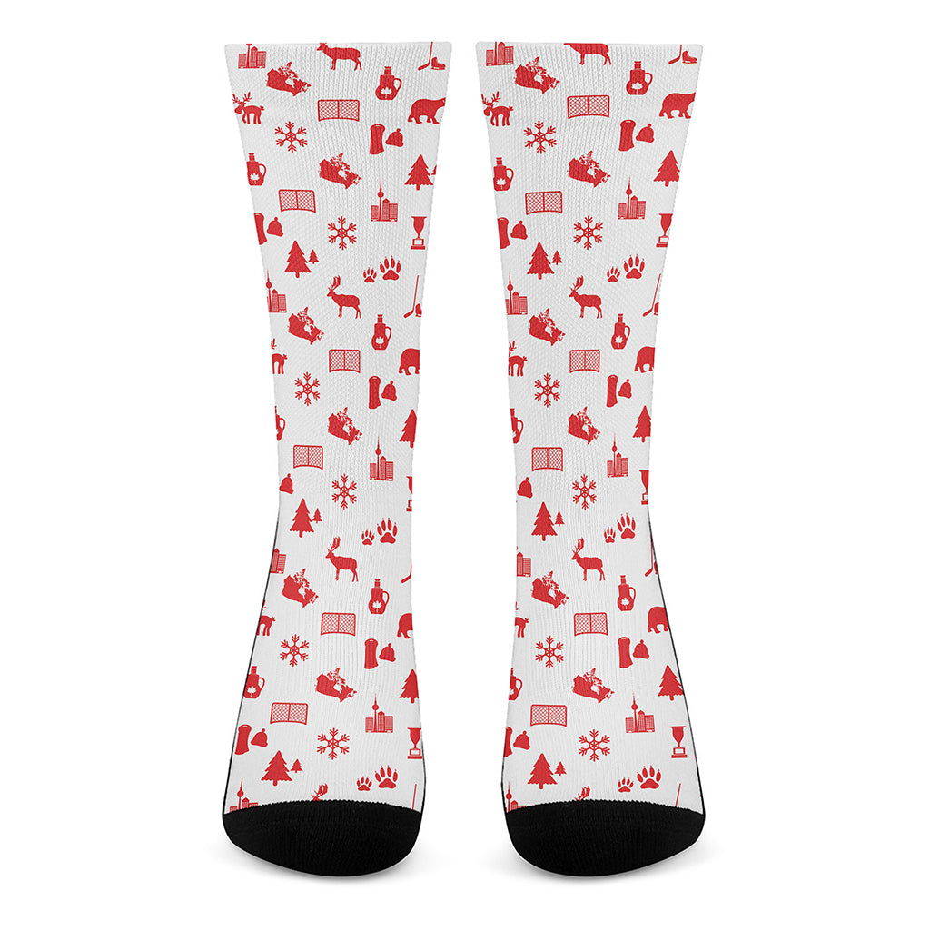 Canada Country Pattern Print Crew Socks