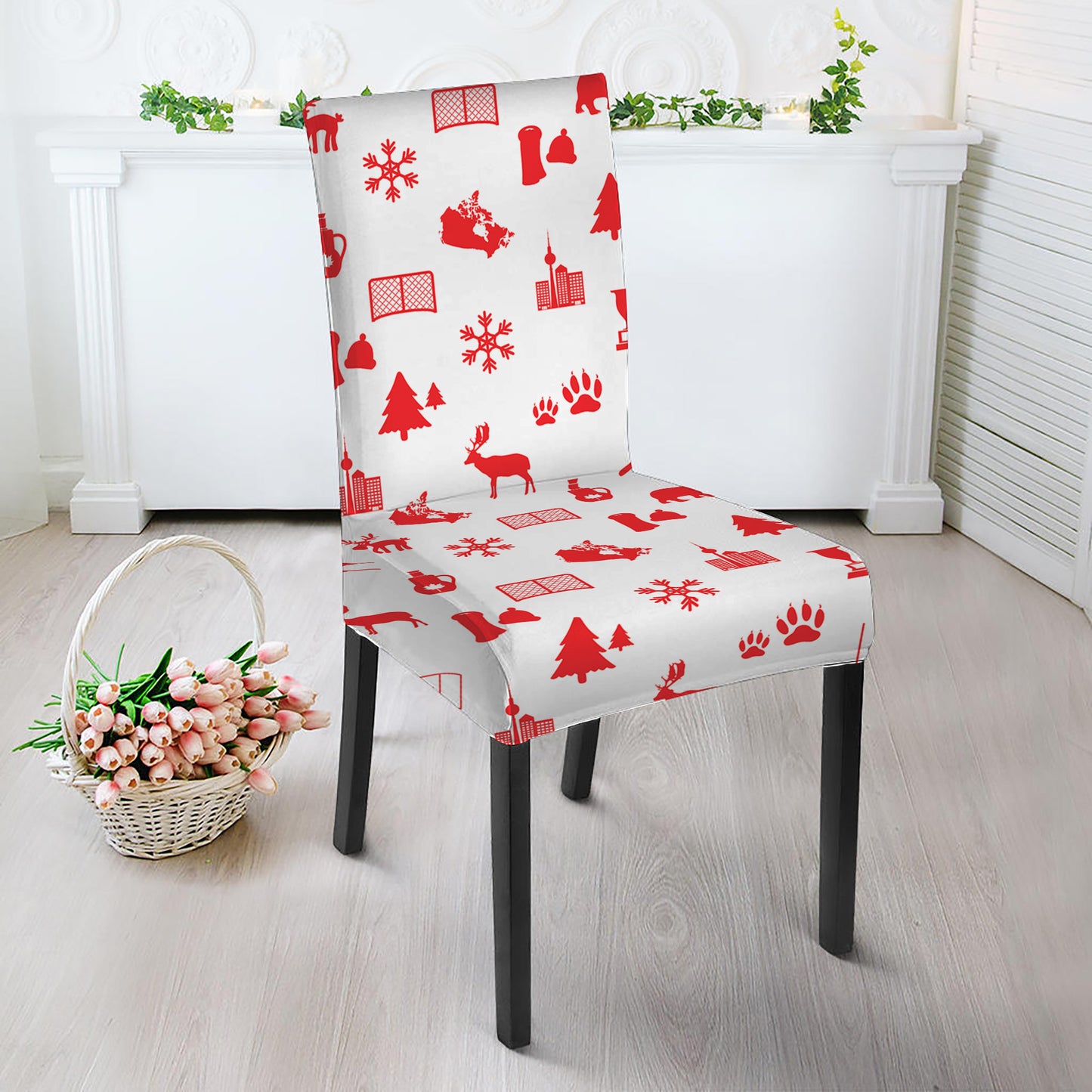 Canada Country Pattern Print Dining Chair Slipcover