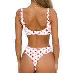 Canada Country Pattern Print Front Bow Tie Bikini