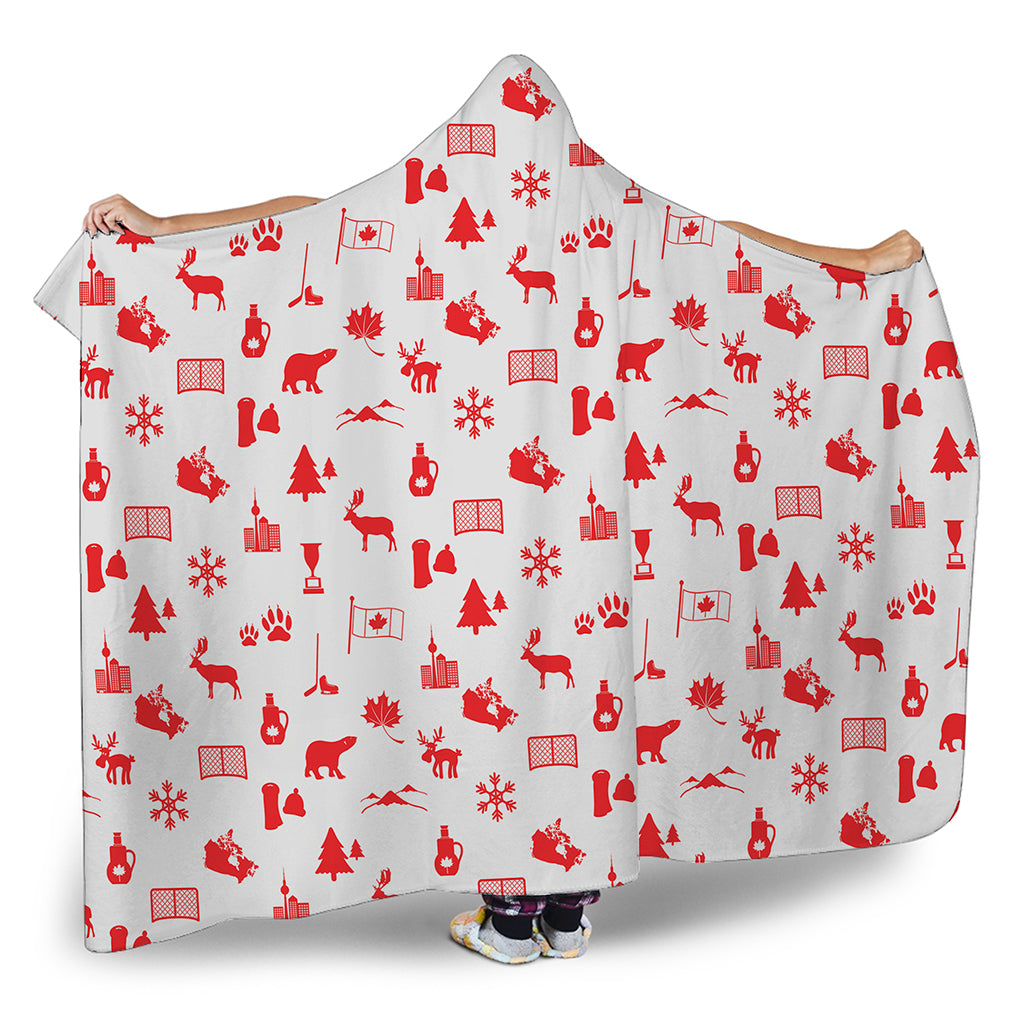 Canada Country Pattern Print Hooded Blanket