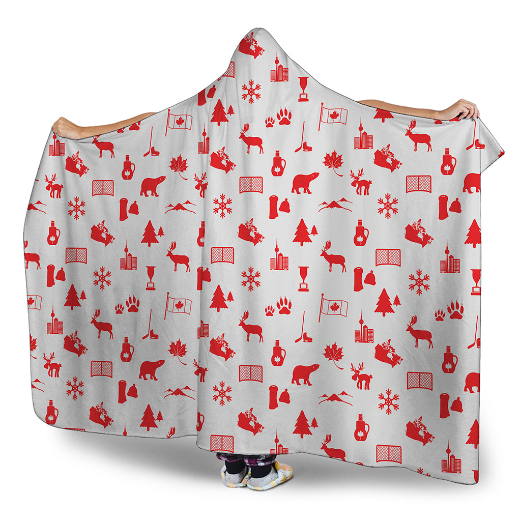 Canada Country Pattern Print Hooded Blanket