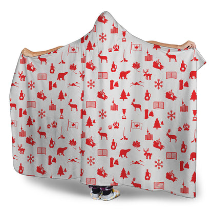 Canada Country Pattern Print Hooded Blanket