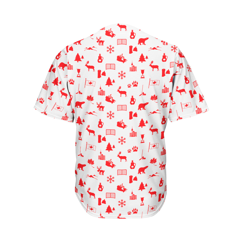 Canada Country Pattern Print Men's Baseball Jersey