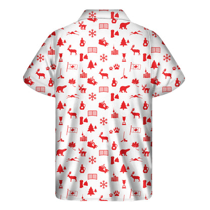 Canada Country Pattern Print Men's Short Sleeve Shirt