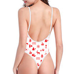Canada Country Pattern Print One Piece High Cut Swimsuit