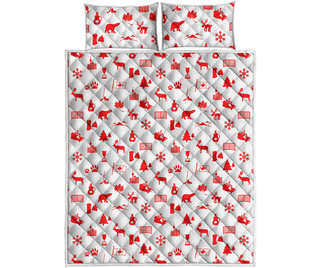 Canada Country Pattern Print Quilt Bed Set