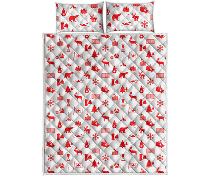 Canada Country Pattern Print Quilt Bed Set
