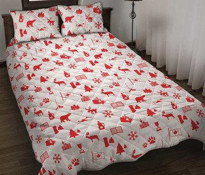 Canada Country Pattern Print Quilt Bed Set