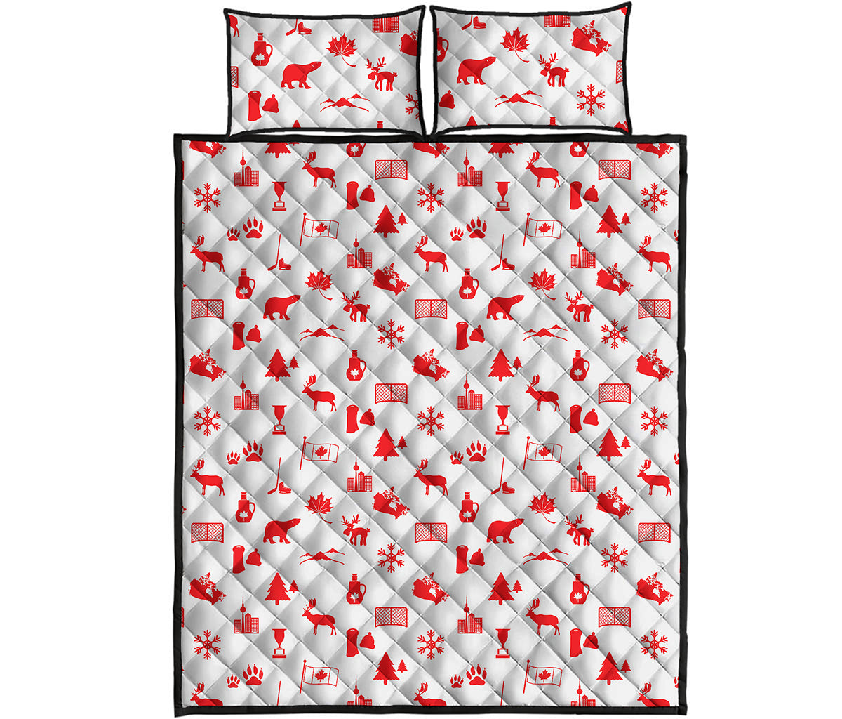 Canada Country Pattern Print Quilt Bed Set