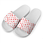 Canada Country Pattern Print White Slide Sandals