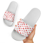 Canada Country Pattern Print White Slide Sandals