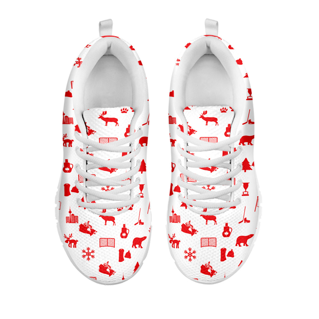 Canada Country Pattern Print White Sneakers