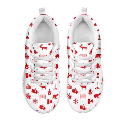 Canada Country Pattern Print White Sneakers