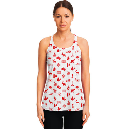 Canada Country Pattern Print Women's Racerback Tank Top