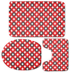 Canada Maple Leaf Pattern Print 3 Piece Bath Mat Set