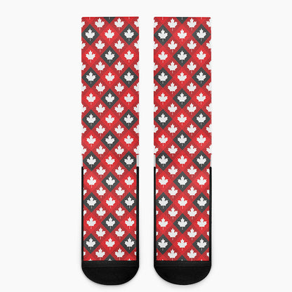 Canada Maple Leaf Pattern Print Crew Socks